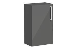 VitrA Root Flat 40cm 1 Door Slim Lower/Base Unit (LH Hinge) - Anthracite High Gloss
